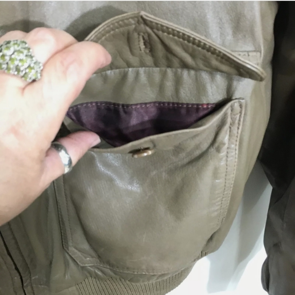 Vintage Zero King Men's Leather Bomber Jacket - Picture 4 of 7